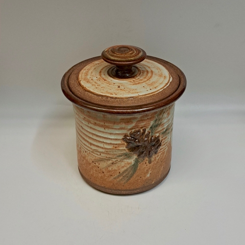#230114 Canister, Lidded Pine Cone 6x7 $32 at Hunter Wolff Gallery